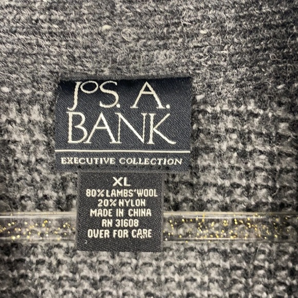 Jos. A. Bank Gray/White Knit Wool Blend Sweater XL - Picture 4 of 7